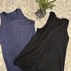 ATHLETA BUNDLE Navy and Black tie back yoga Pilates tank tops